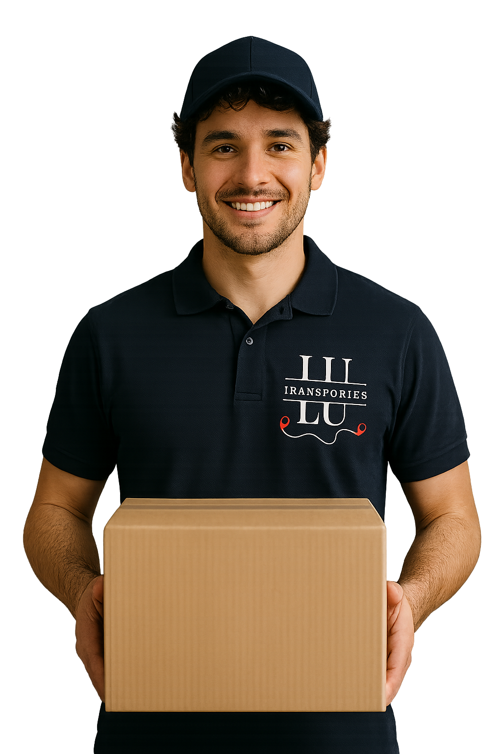 Entregador segurando caixa